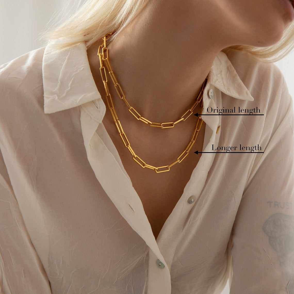 Gold Paperclip Chain-2