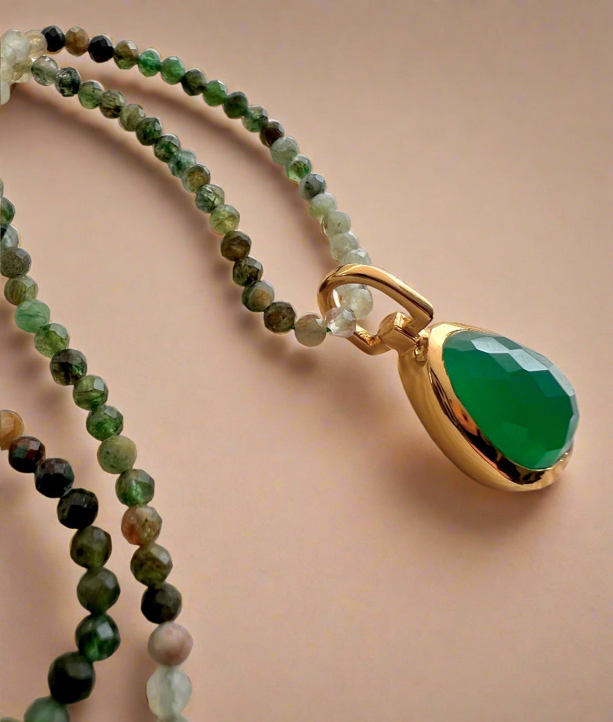 Green Onyx Beaded Necklace-2