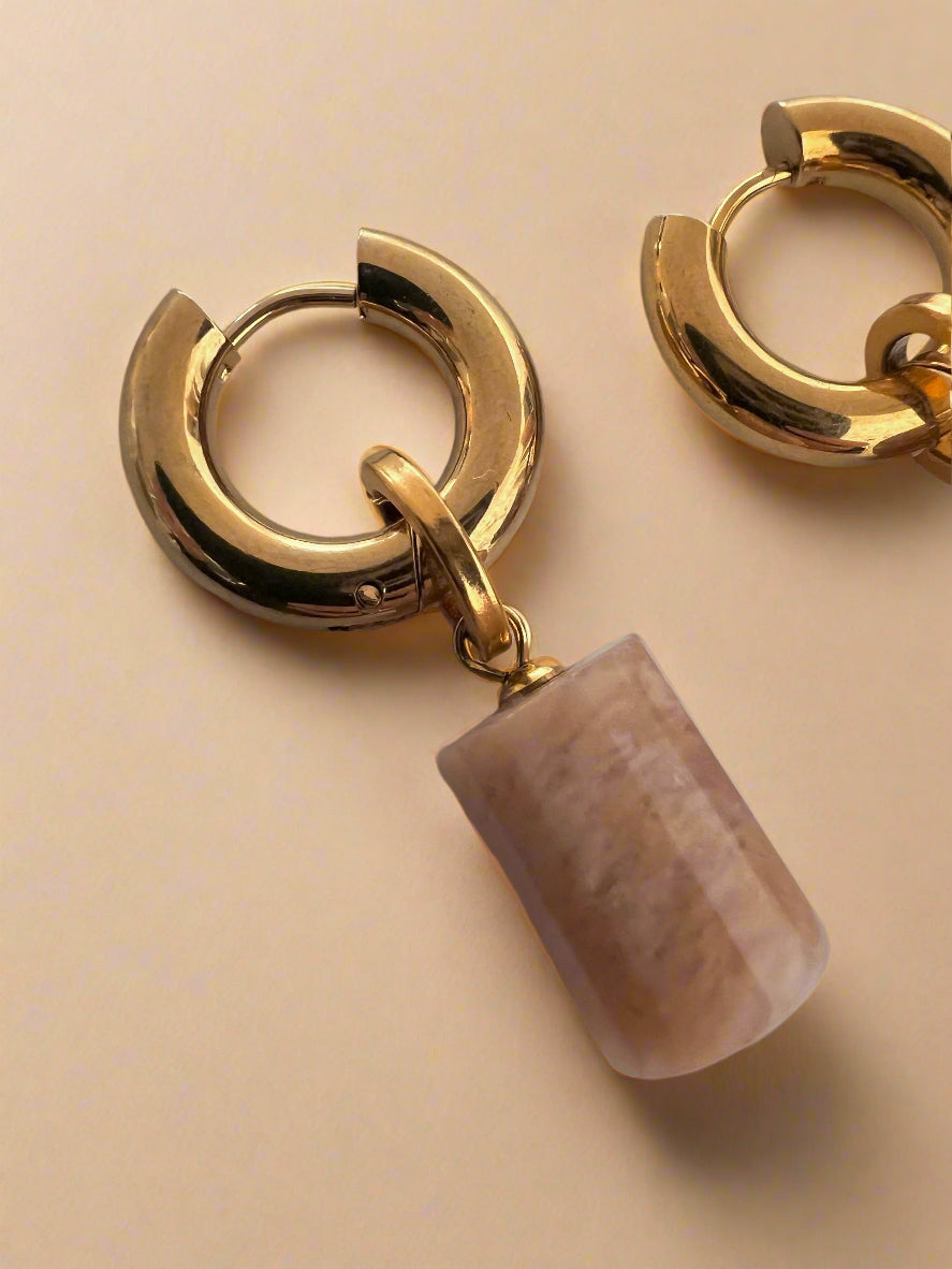 Gemstone Chubby Hoops-1