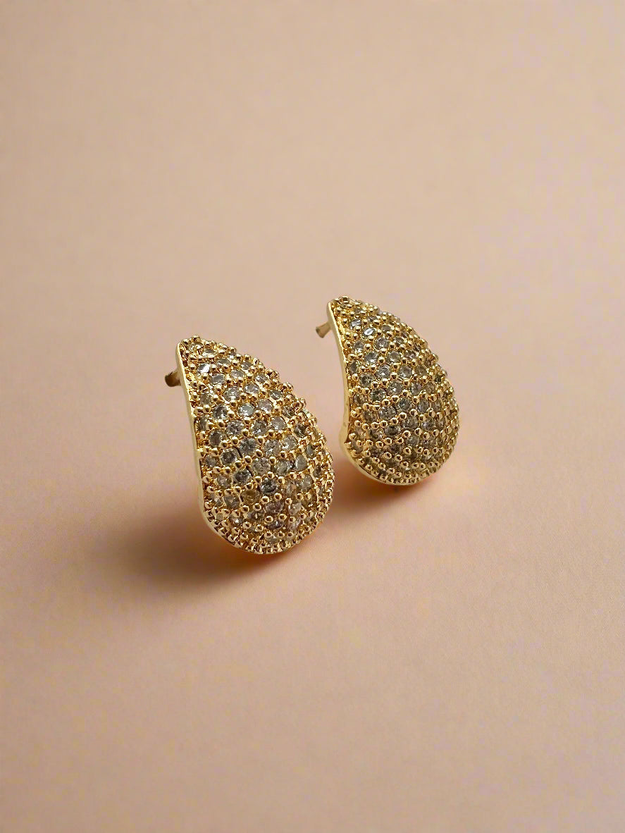 CZ Dome Earrings-1