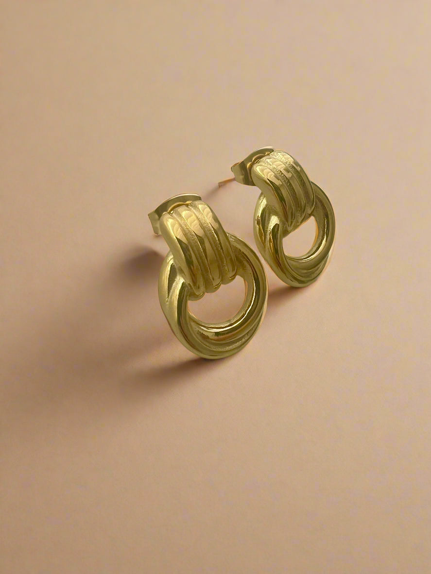 Mini Ring Link Earrings-2