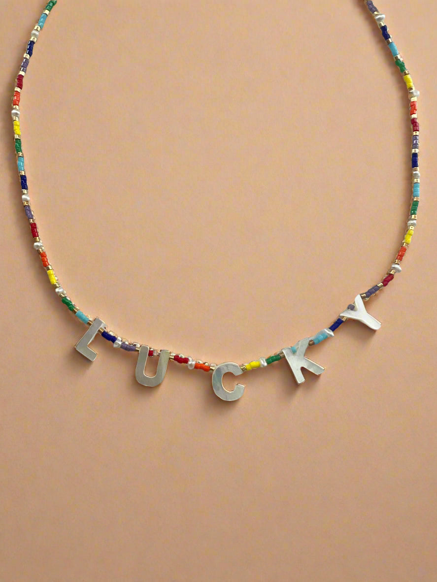 Lucky Rainbow Beaded Necklace-2
