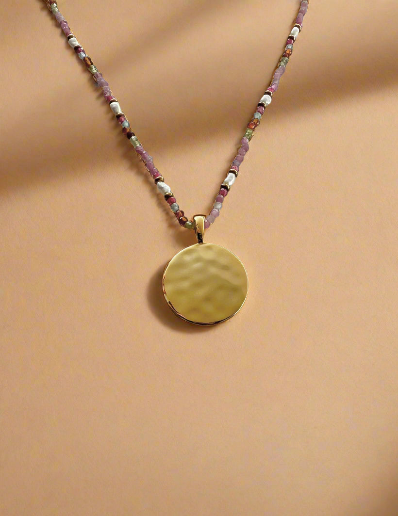 Beaded Disc Necklace-3