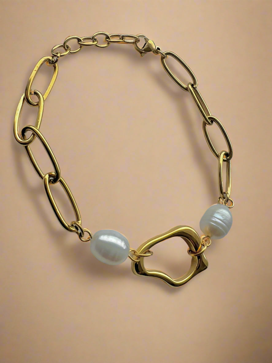 Organic Pearl Link Bracelet-2