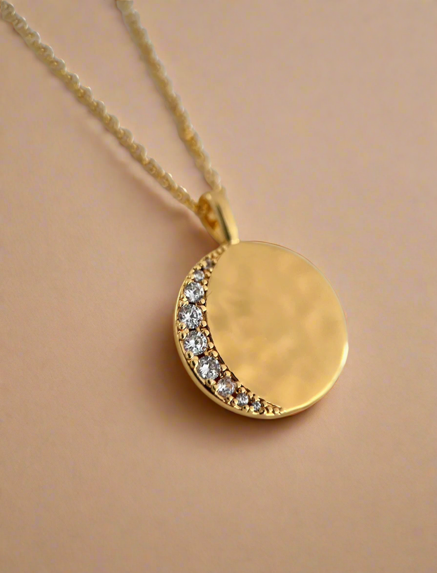 Moon Molten Disc Necklace (Sample Sale)-1
