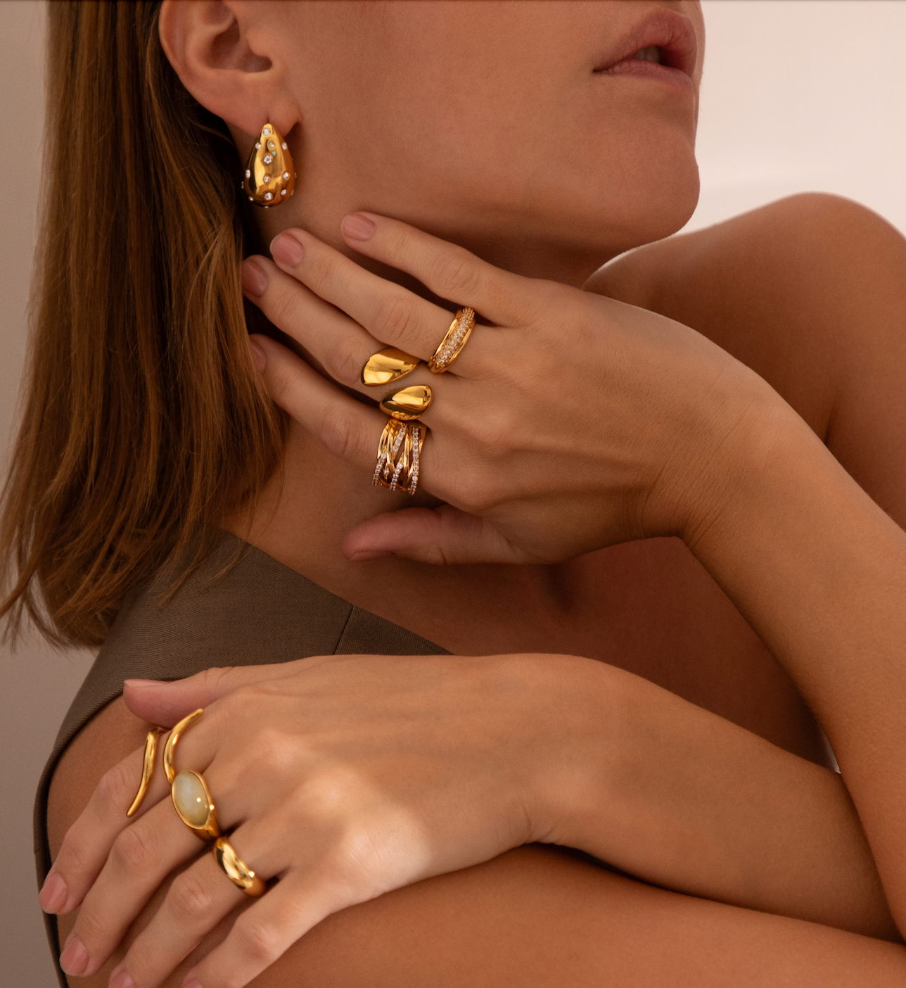 Dome Chunky CZ Earrings (Sample Sale)-3