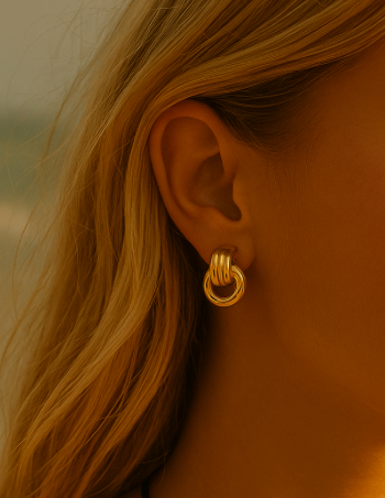 Mini Ring Link Earrings-0