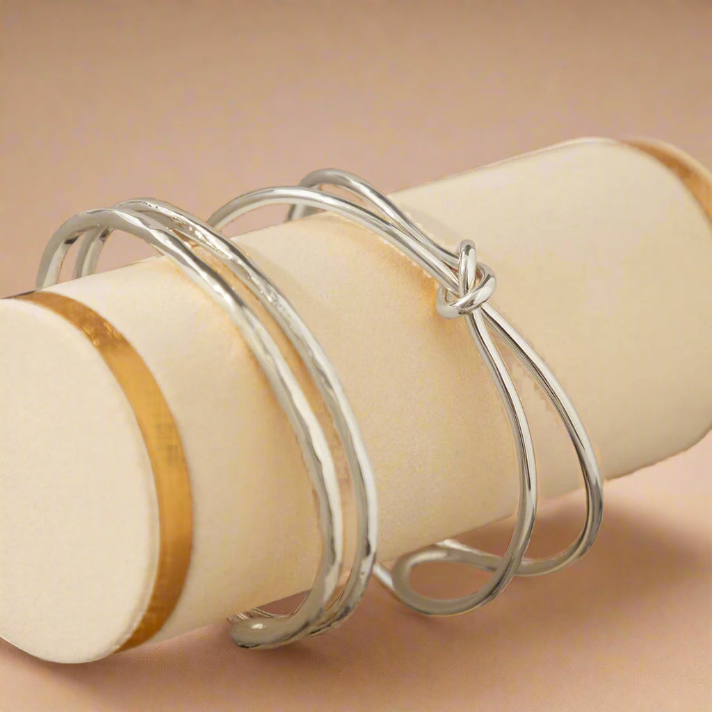 Silver Plated Knot Cuff Bracelet-1