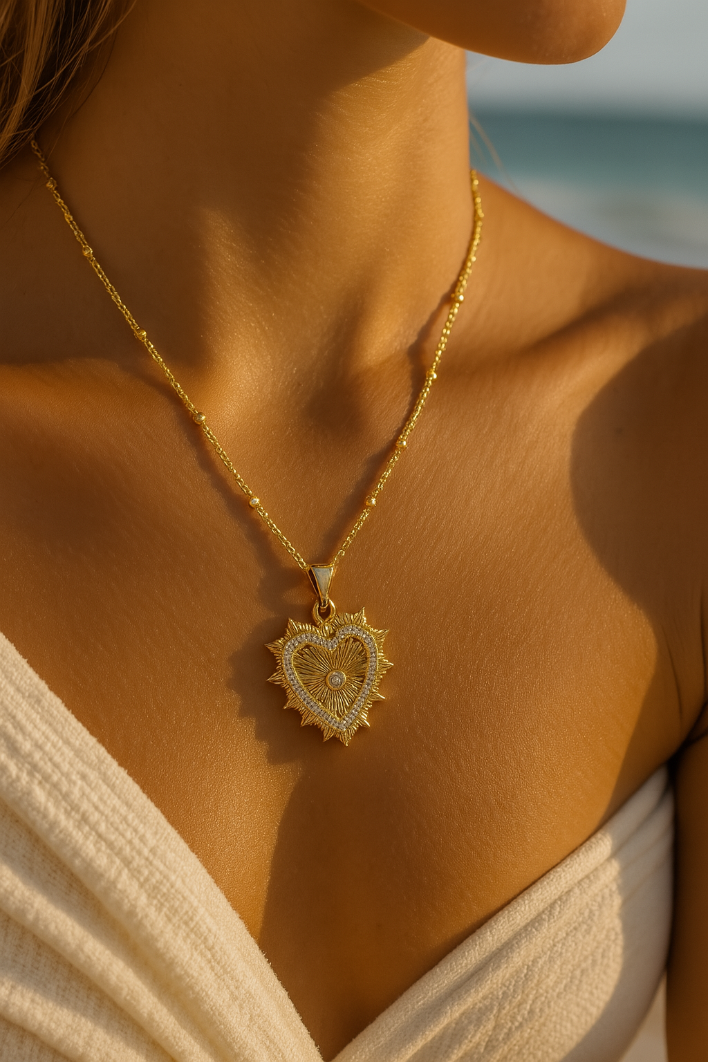 Celeste Heart Pendant Necklace-0