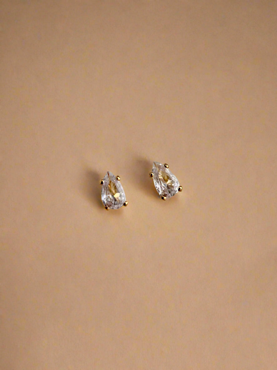 Teardrop CZ Studs-1