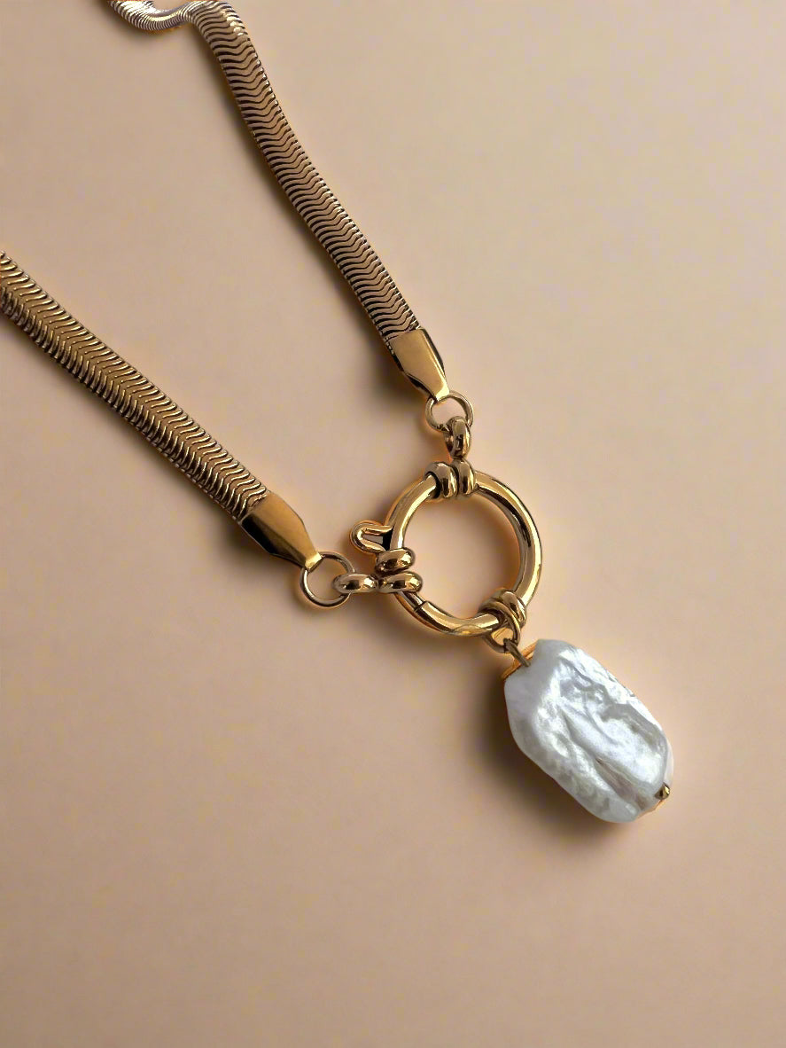 Herringbone Pearl Chain-0