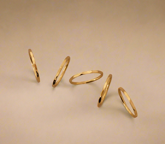 Gold Molten Single Ring-0