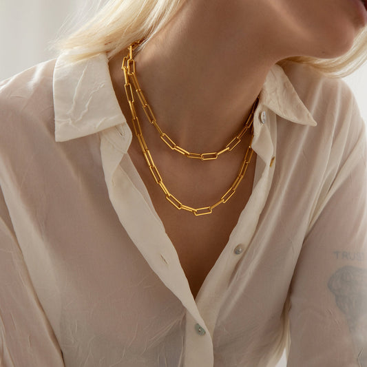 Gold Paperclip Chain-0