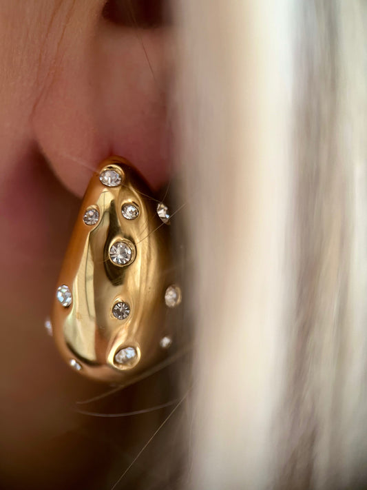 Dome Chunky CZ Earrings (Sample Sale)-0