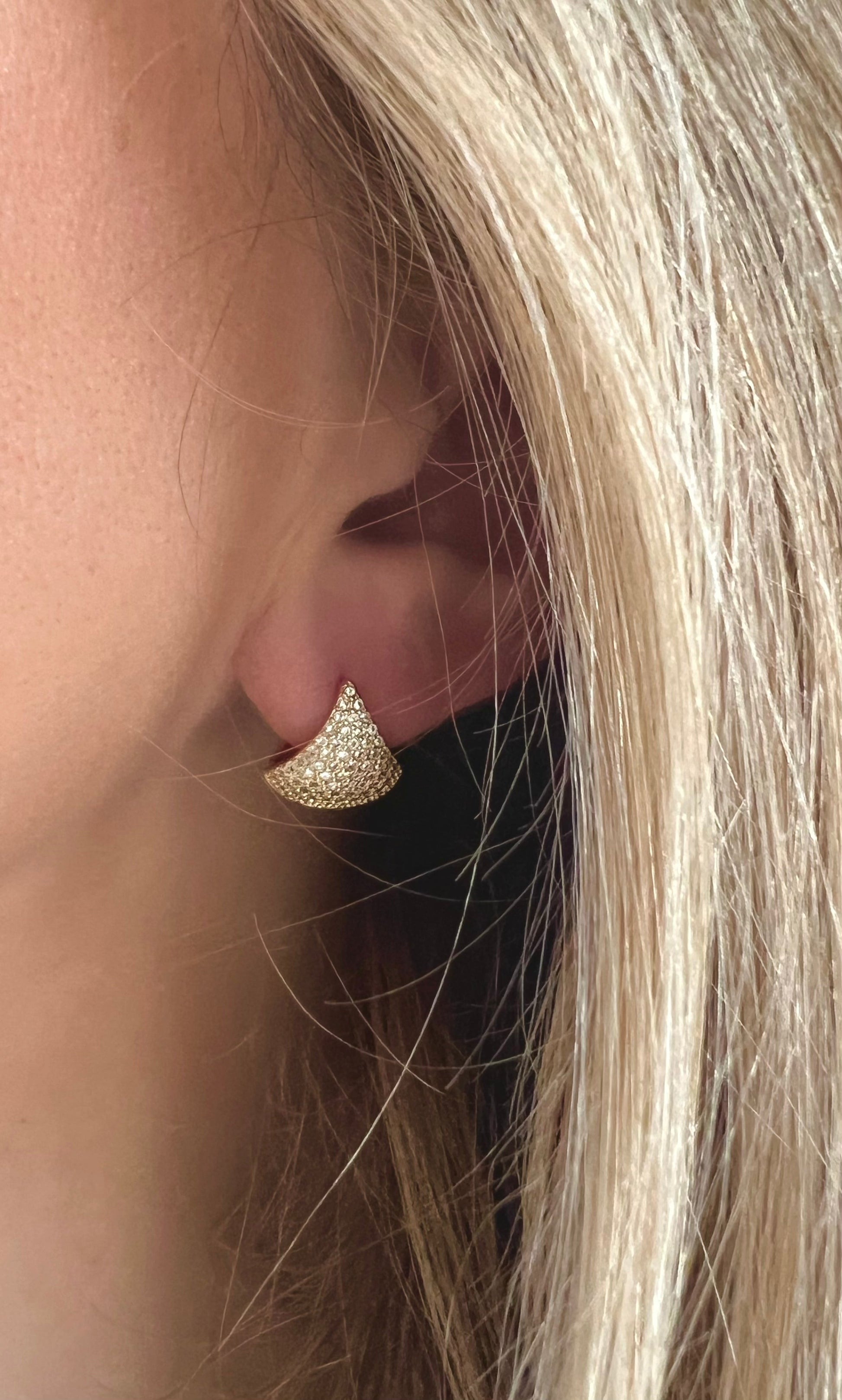 Cubic Zirconia Curved Hoops-2