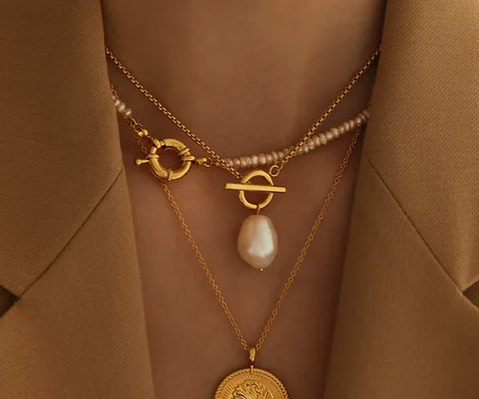 T Bar & Pearl Necklace-0