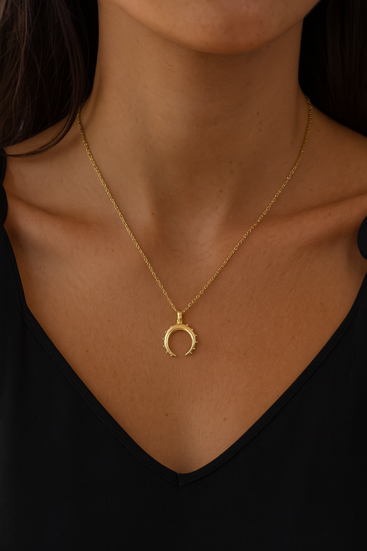 Crescent Moon Necklace-0