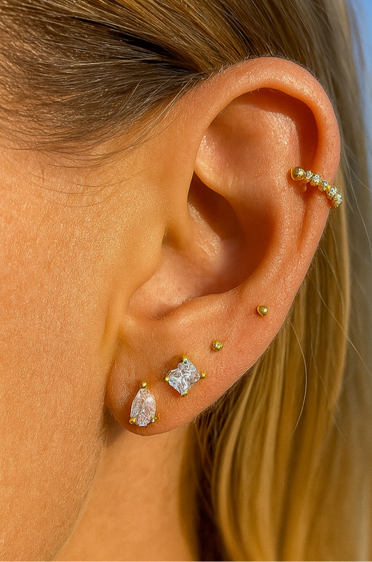 Teardrop CZ Studs-0